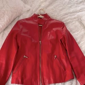 Vintage Red Soft Leather Jacket